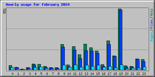 Hourly usage for February 2024